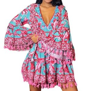 NWT Antica Santoria floral mini v neck dress
